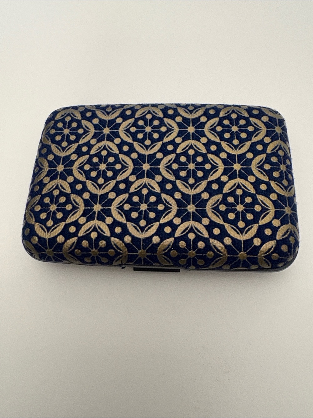 Blue and Gold Patterned Women's Card Wallet